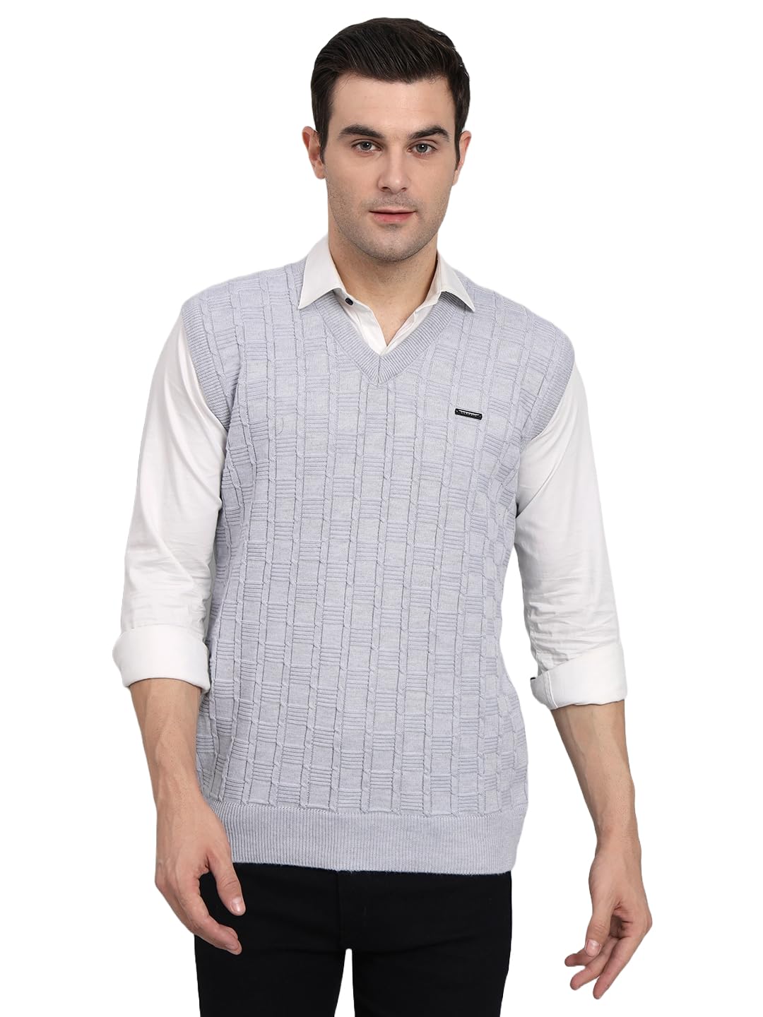 Men's Winterwear Woolen Self Cardigan Sweaters-image-0