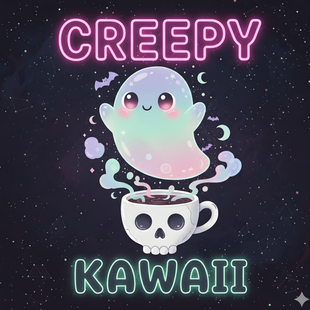 Creepy Kawaii Coloring Book: Bold and Easy Spooky Cute Pastel Goth Chibi Characters for Adults and Teens Relaxation