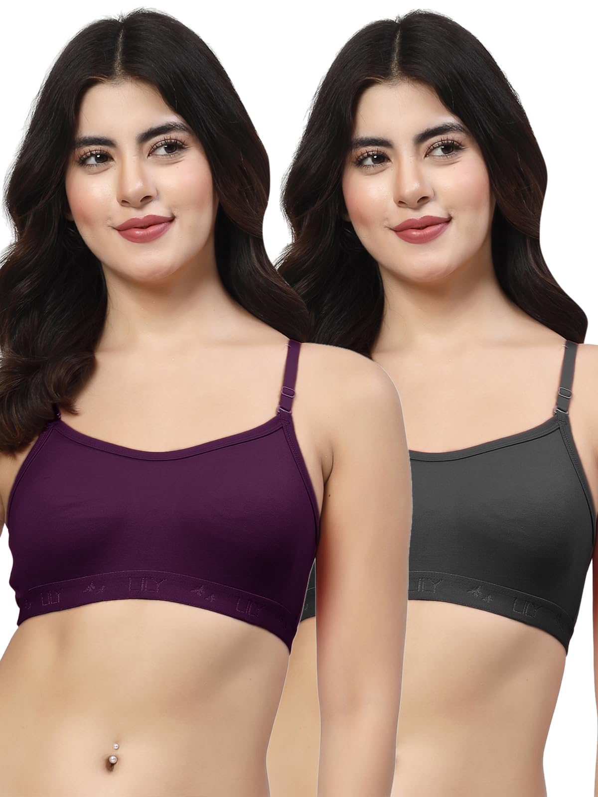 lily Black, Magenta Seamless Non Padded Sports Bra-picture-43