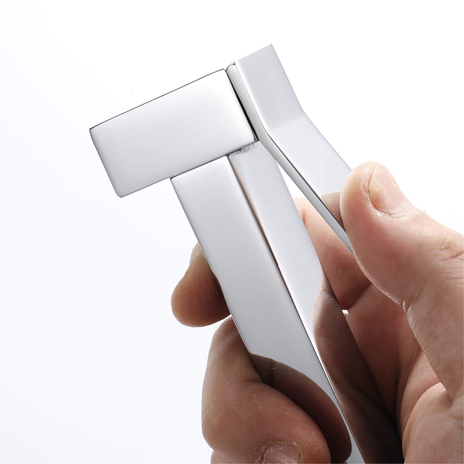 Spruzzatore per Bidet Portatile per Wc, Spruzzatore per Pannolini Portatile in Ottone Kit Spruzzatore per Bidet da Bagno Quadrato per L'Igiene Personale, Animali da Bagno/Chrome