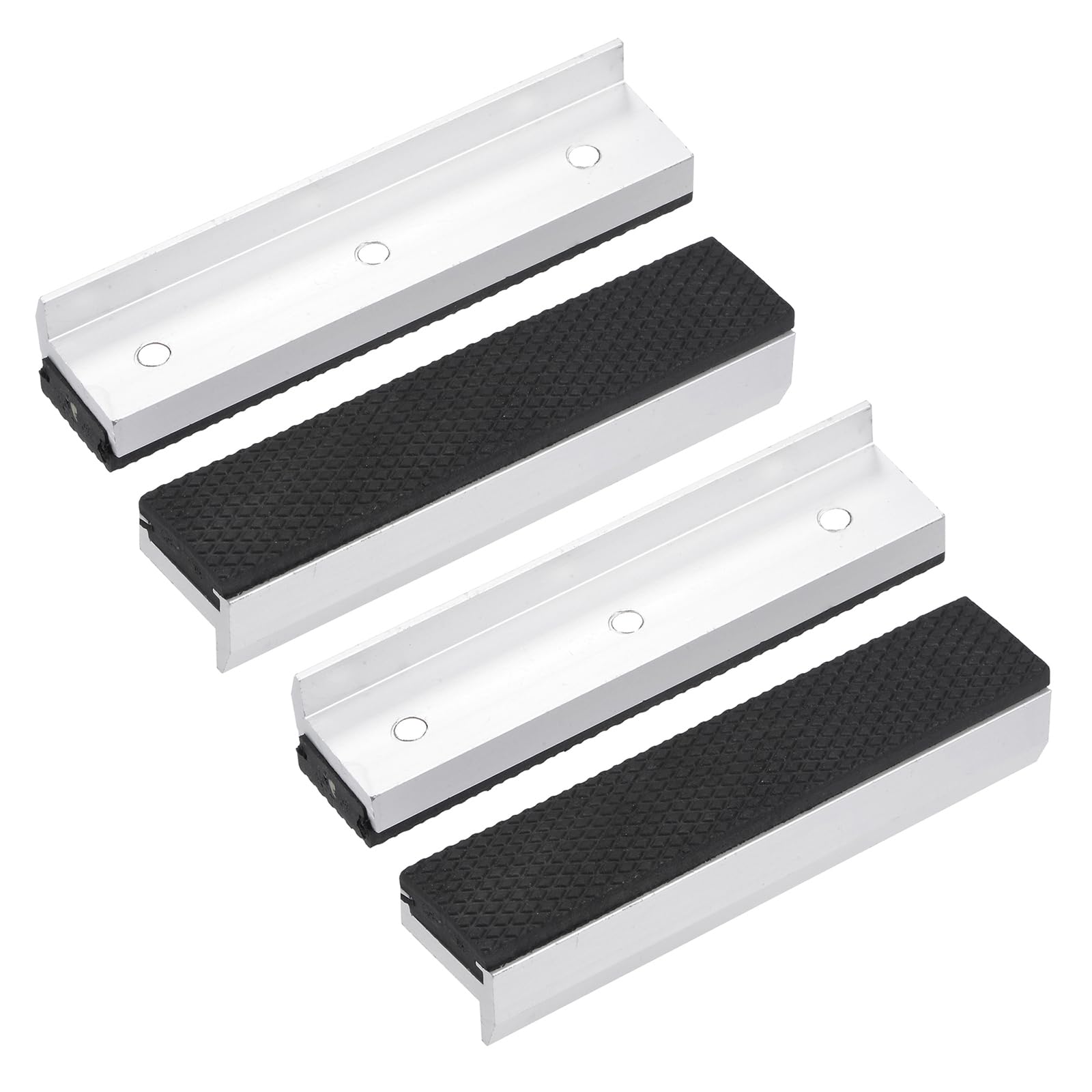 uxcell 5" Aluminum Vise Jaws with Magnetic, Rubber Pads Covers for Woodworking, DIY Making, Plumbing 2 Pair