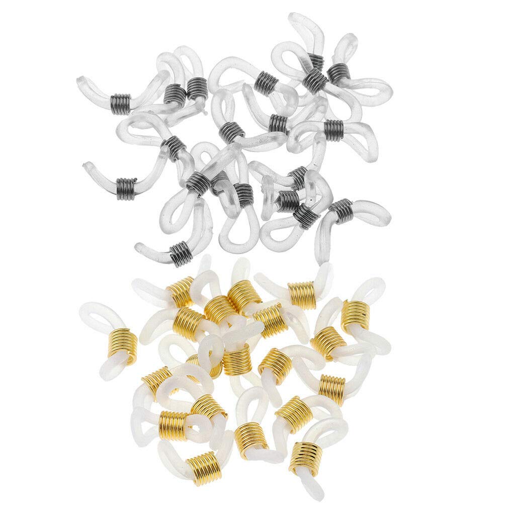 40Pcs Silver Gold Eyeglasses Loop Chain Ends Holder for Glasses Read Glasses