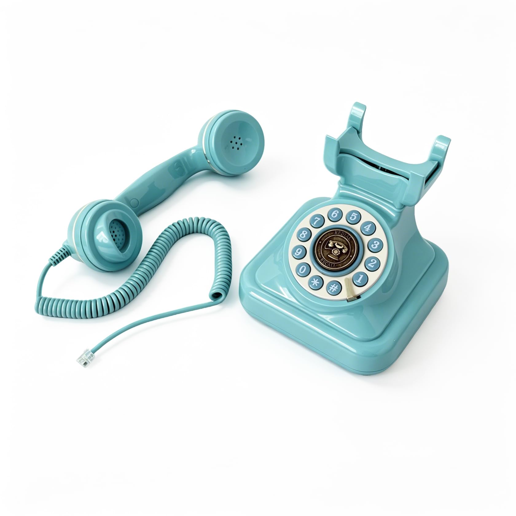 Telefono, telefono fisso retrò per casa, ufficio, hotel (blu)