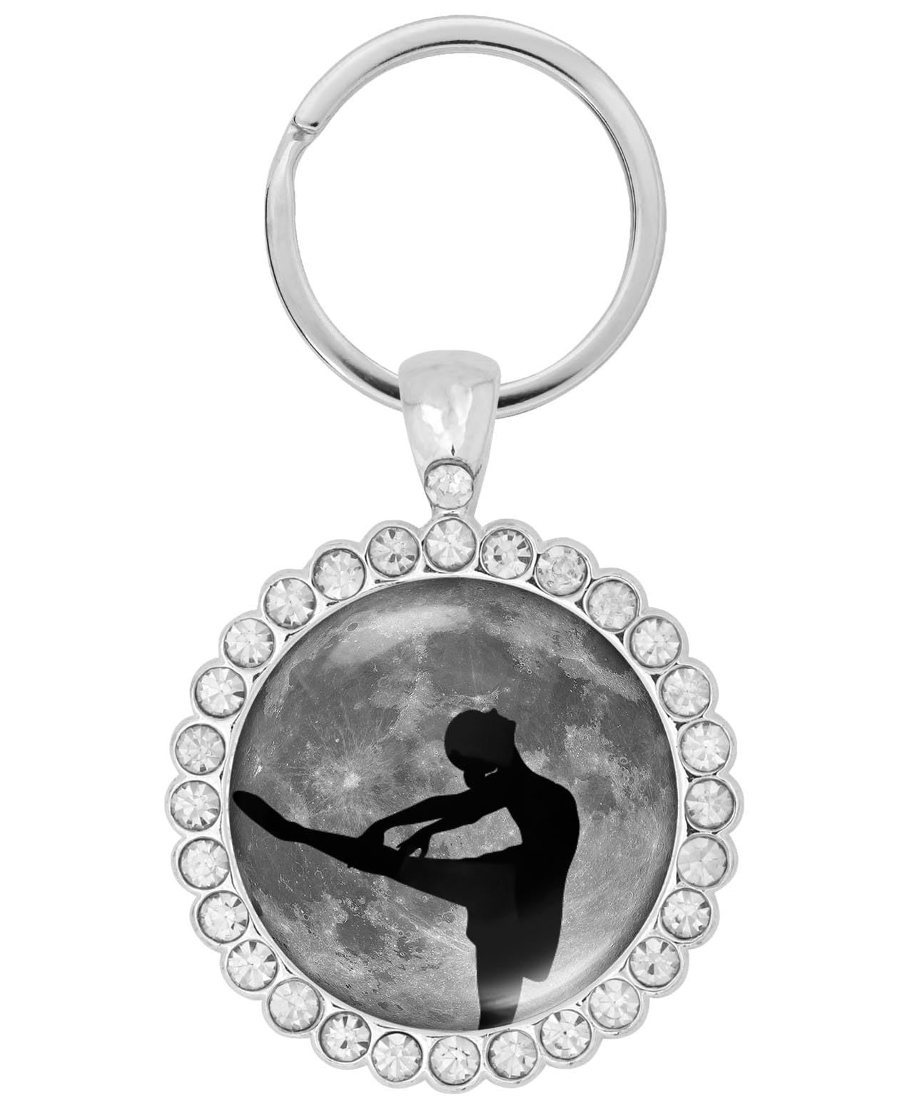 Ballerina Dreamer Glow in the Dark Metal Rhinestone Keychain/Keyring/Deco Keychain/Ballet Keychain