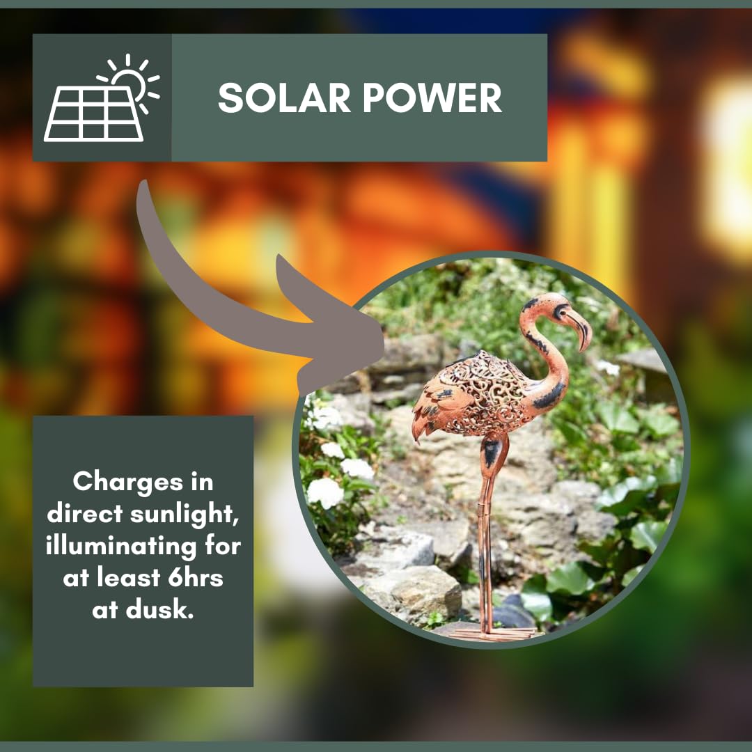 Garden Mile® Solarlampe Kupfer Bronze-Effekt Metall-Silhouette, Garten Tierskulpturen Farbwechselnde LED-Leuchten, atemberaubende vielseitige Gartendeko