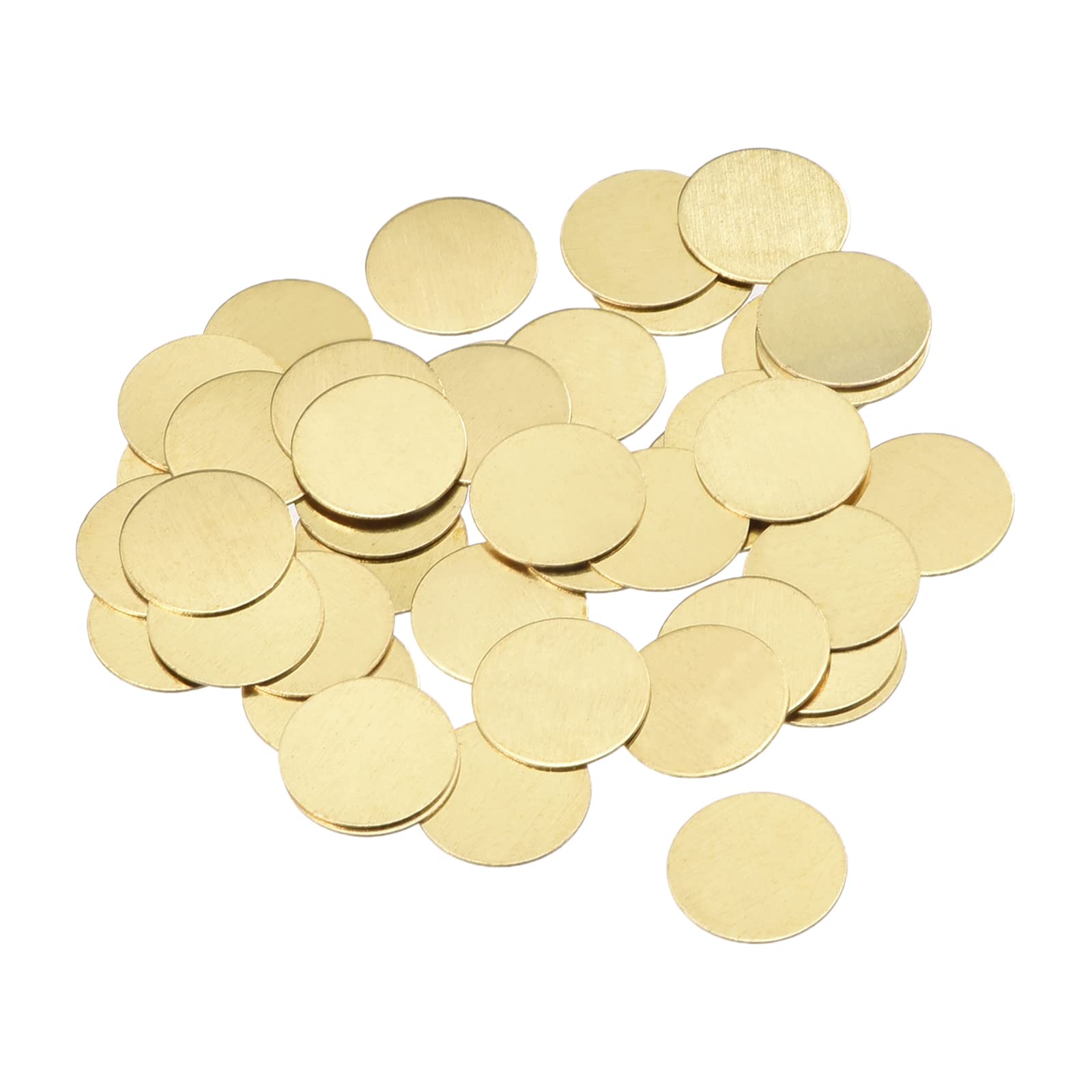 MECCANIXITY Brass Stamping Blank Round Metal DIY Tag 10mm Dia 0.4mm Thick for Craft, Pendant Decoration, Pack of 40