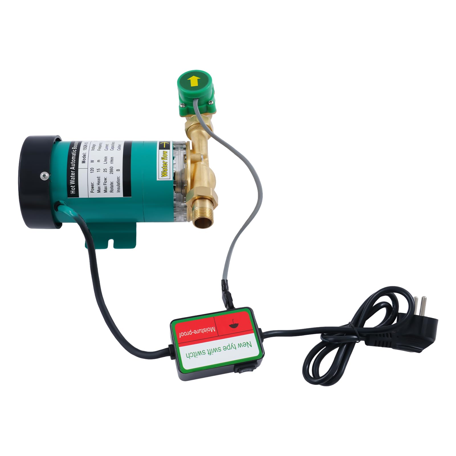 Pompa dell'acqua da giardino, pompa di circolazione per acqua calda, pompa di circolazione 120 W, portata massima 25 l, 6,6 GPM, per la casa e il giardino