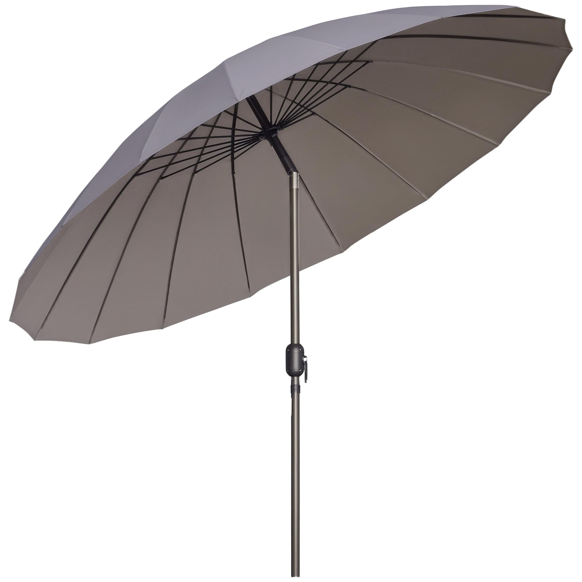 2.5m Shanghai Garden Parasol Umbrella with Crank & Tilt, Adjustable Outdoor Sun Shade