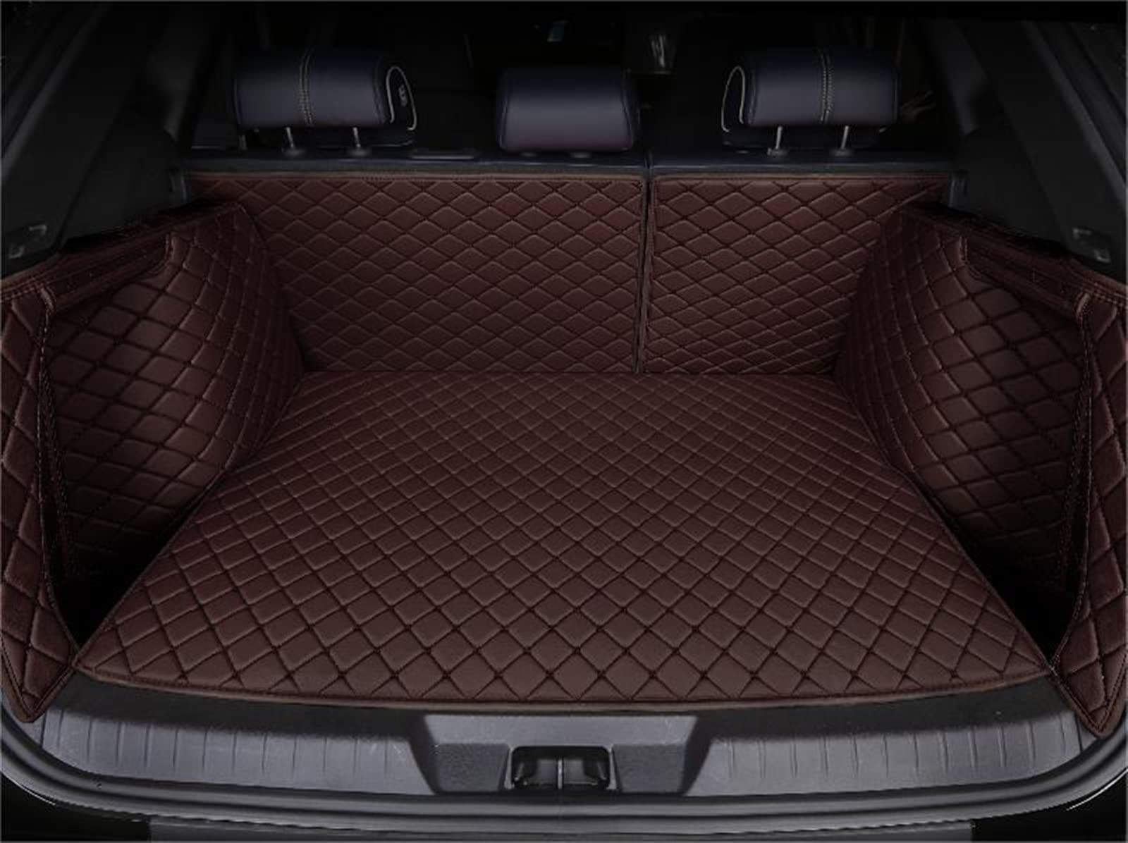 pclele Car Boot Protector For Porsche For Cayenne 957 Car Trunk Mat Custom Waterproof Leather Auto Accessories Boot Cover Car Car Boot Liner (Color : Coffee)