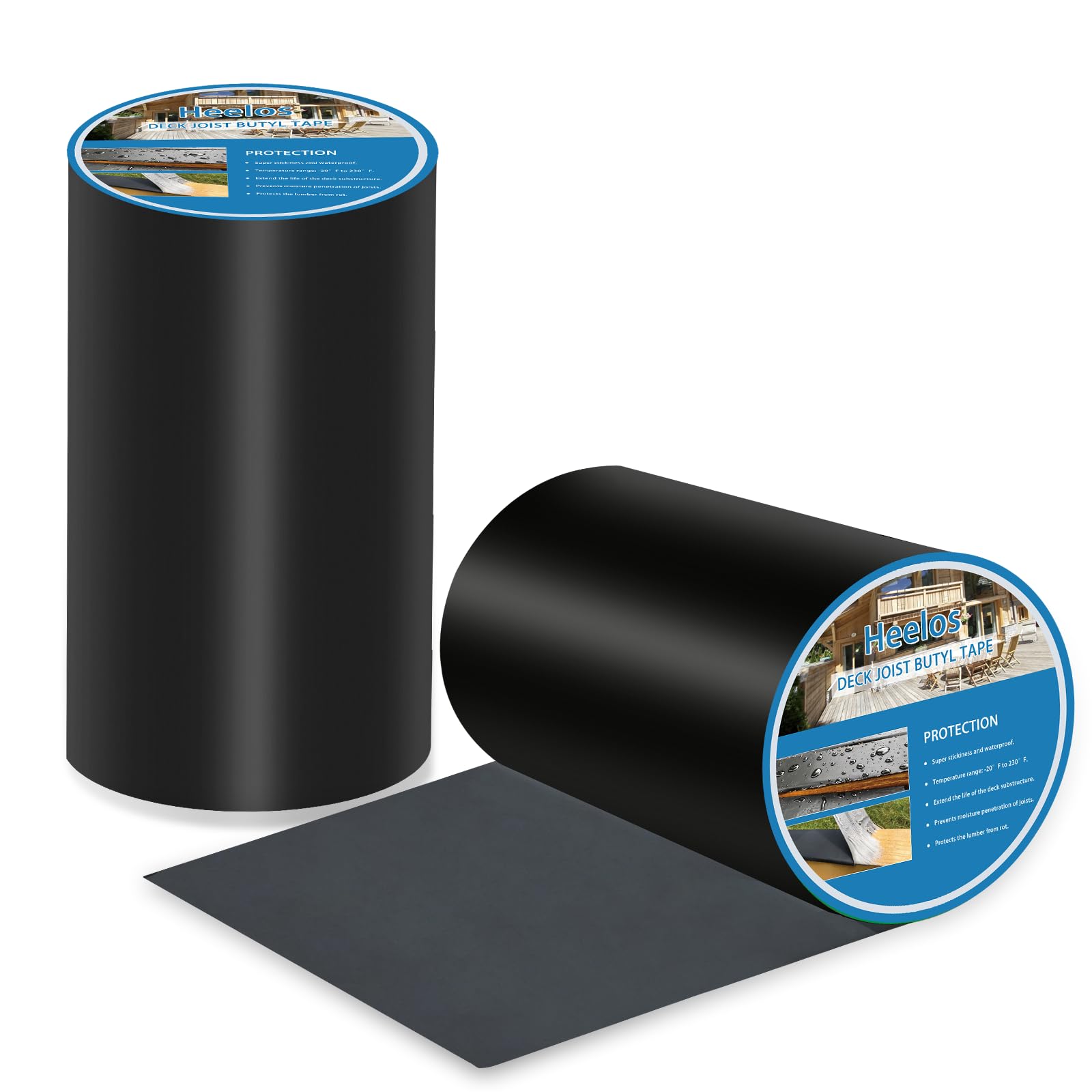 Cinta de vigueta para cubierta de 6 x 50 pies, paquete de 2 cintas de vigueta de cubierta resistentes a la intemperie, sellado impermeable, cinta antiséptica de butilo, cinta autoadhesiva para