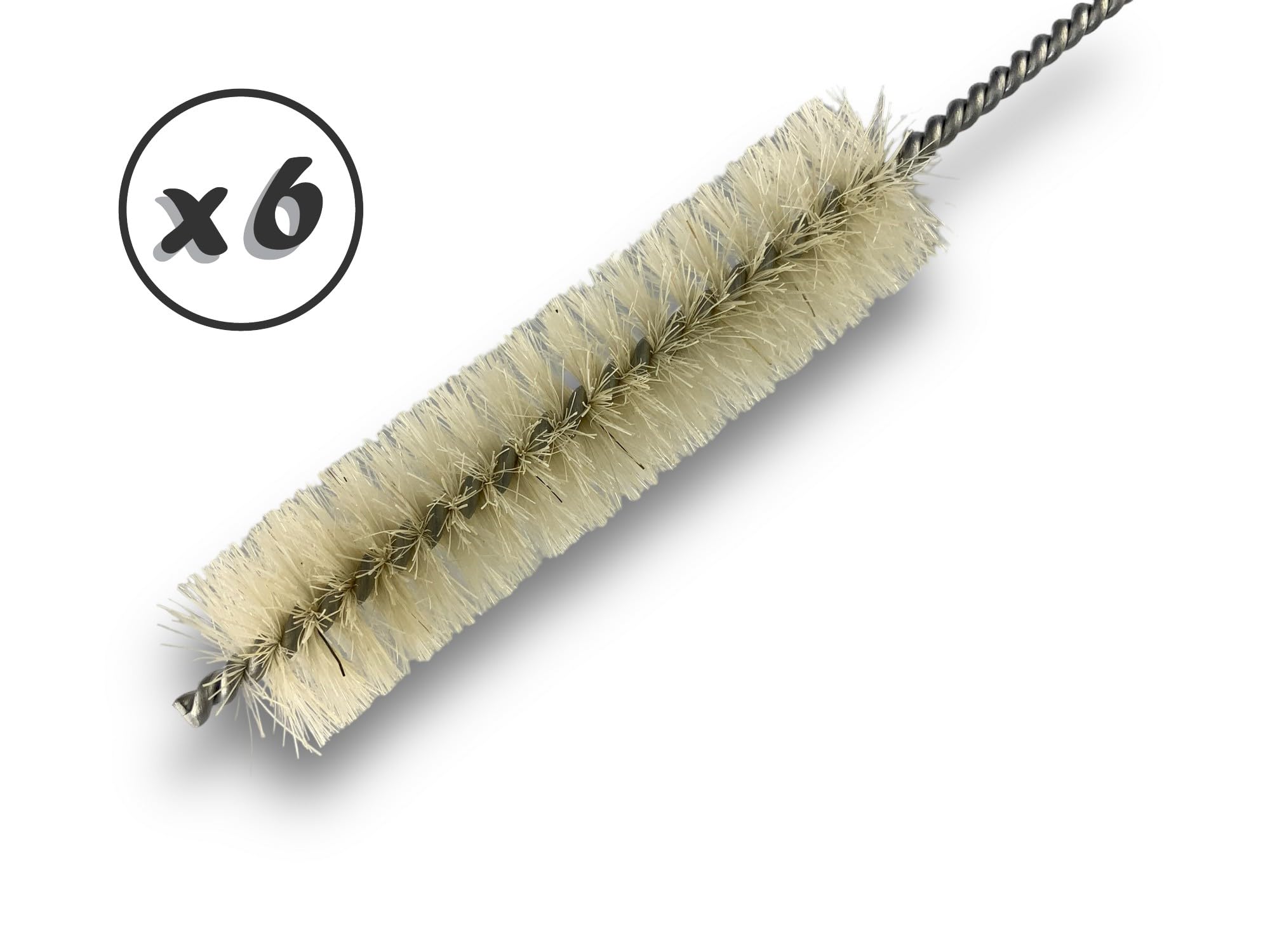 6 sztuk uniwersalnych szczotek jedwabnych | Ø 25 mm | wypełnienie 100 mm | długość 300 mm | czyszczenie szczotek | rurociągi | KIBROS 13_025_300Sx6