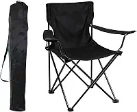 Cadeira de Camping Dobrável com Porta-Copos – Leve, Compacta e Portátil para Praia, Pesca e Viagens