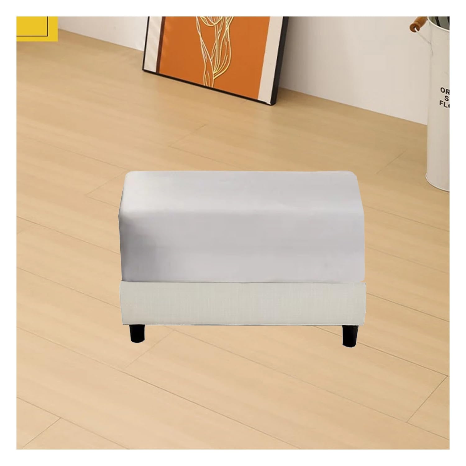 Super Stretch Soft Fit Ottoman Cover Slipcover Square/Rectangular for Foot Stool 20x27in/50x68cm 18x22in/45x55cm Furniture for Living Room with Elastic Bottom，Washable(G17,150-175 cm/59-69 in)