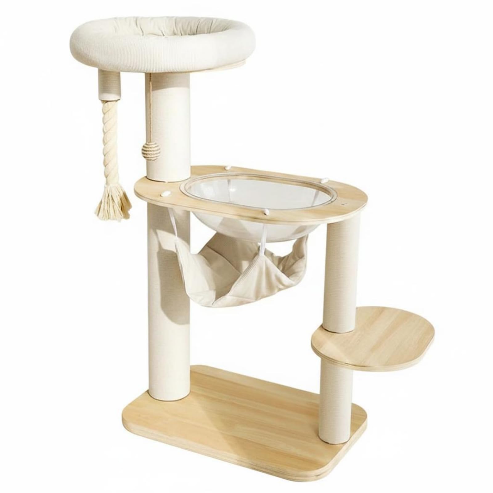 Feline Climbing Structure With Hammock Top Perch Cat Climbing Cat Climber Suspended Toy Feline Furniture per Gatti, Albero Per Gatti Con Cuccia A Piattaforma Grande E Capsula Spaziale
