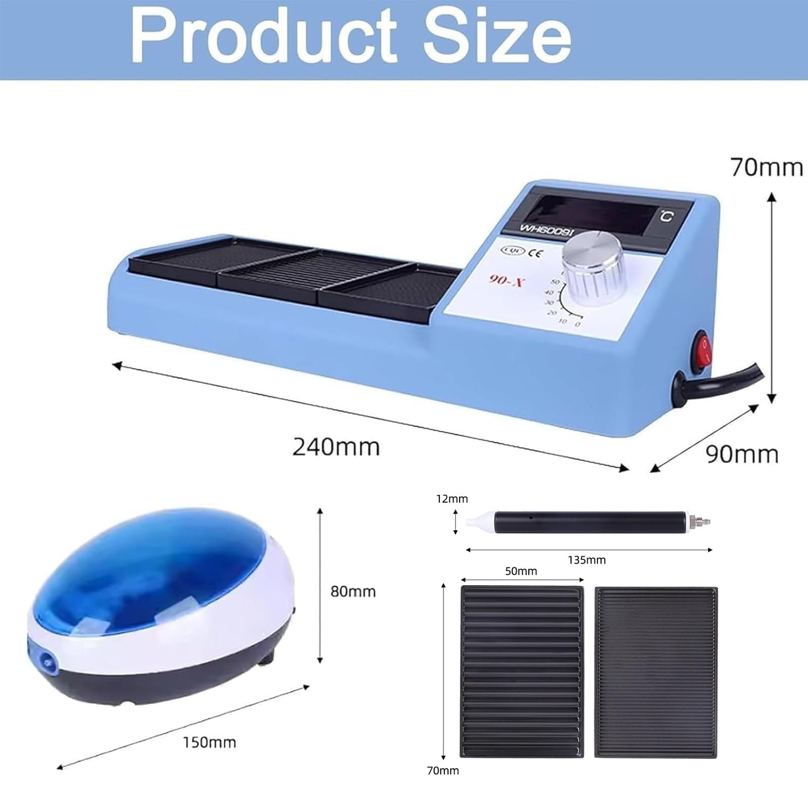 70 W Micro Wax Vacuum Setting, Zestaw do spawania biżuterii, Regulacja temperatury 0-90°C, Wyświetlacz, Adsorpcja próżniowa, Urządzenie do montażu biżuterii w wosku