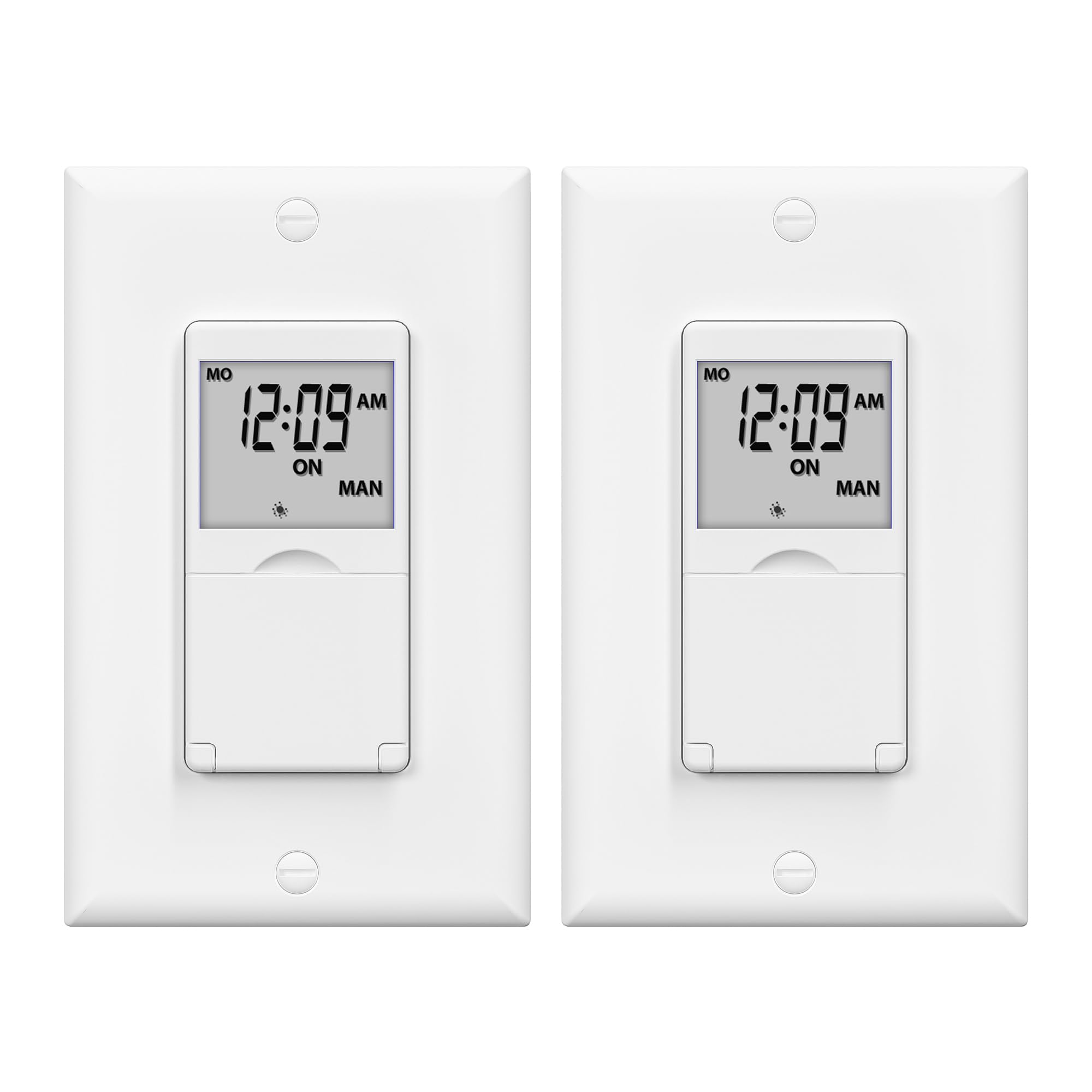 BN-LINK 7 Day Programmable in-Wall Timer Switch for Lights, Digital Light Switch Timer Indoor, Single Pole and 3 Way (Compatible with SPDT) Both Use,