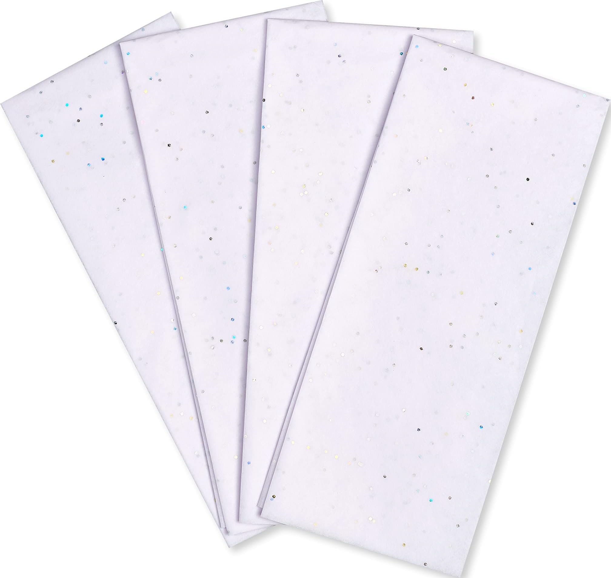 Papyrus Sparkly White Gift Tissue Paper with Iridescent Dots, 4 Sheets (20 in. x 26 in.) - Ideal for Gift Bags, Weddings, Baby Showers and More