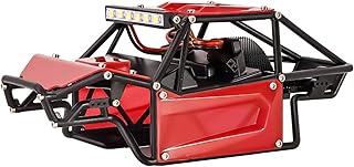 INJORA Rock Buggy Body Shell Nylon Chassis Kit for SCX24 C10 JLU Bronco Axial 1/24 RC Crawler Car Upgrade Partsï¼ˆRedï¼‰