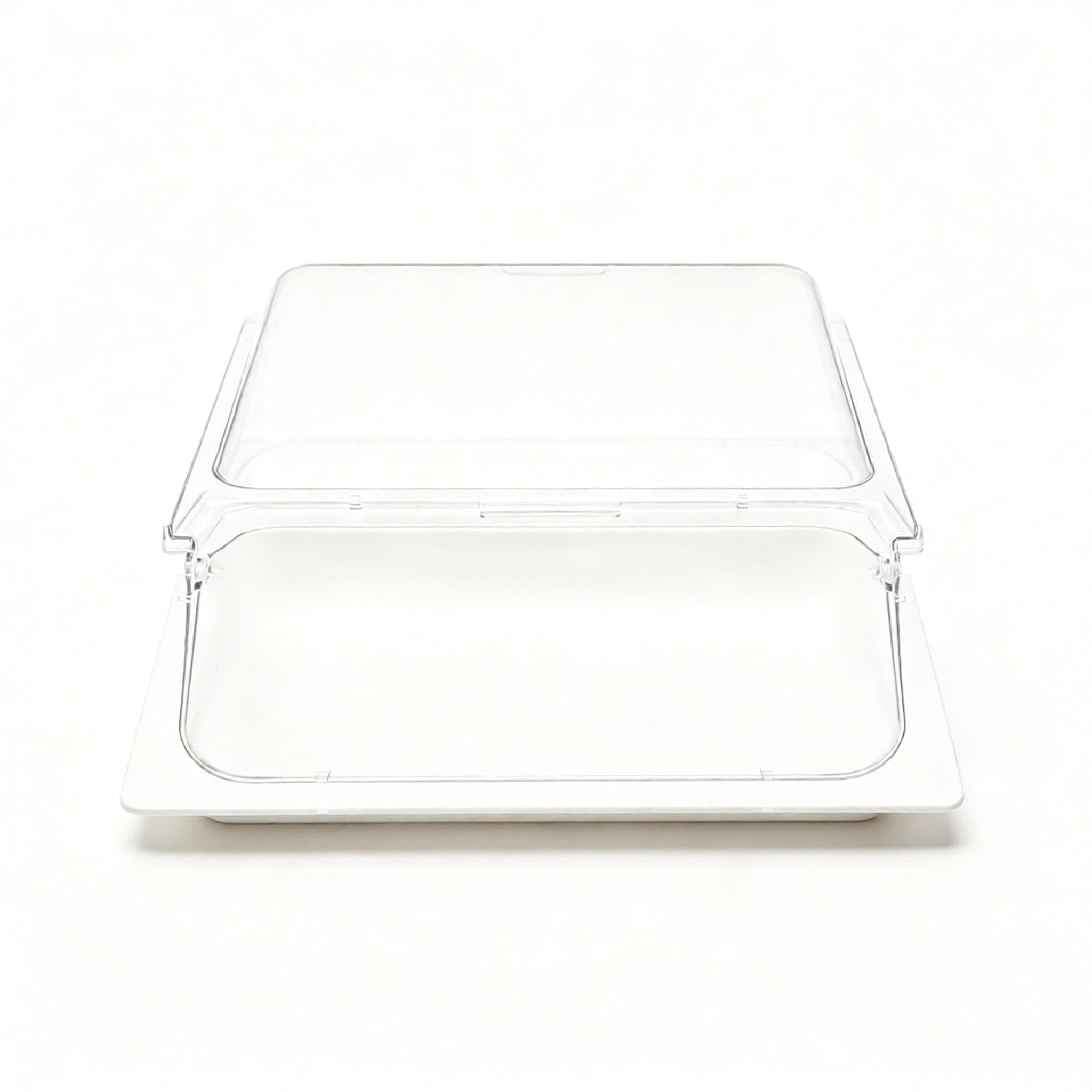 Servierplatte Für Speisen, Große, Transparente, Rechteckige Buffetplatte (42 X 28 cm) Mit Transparentem Rolldeckel, Geeignet Für Desserts, Kuchen, Obstsalat Und Restaurants, Hotels, Partys Und