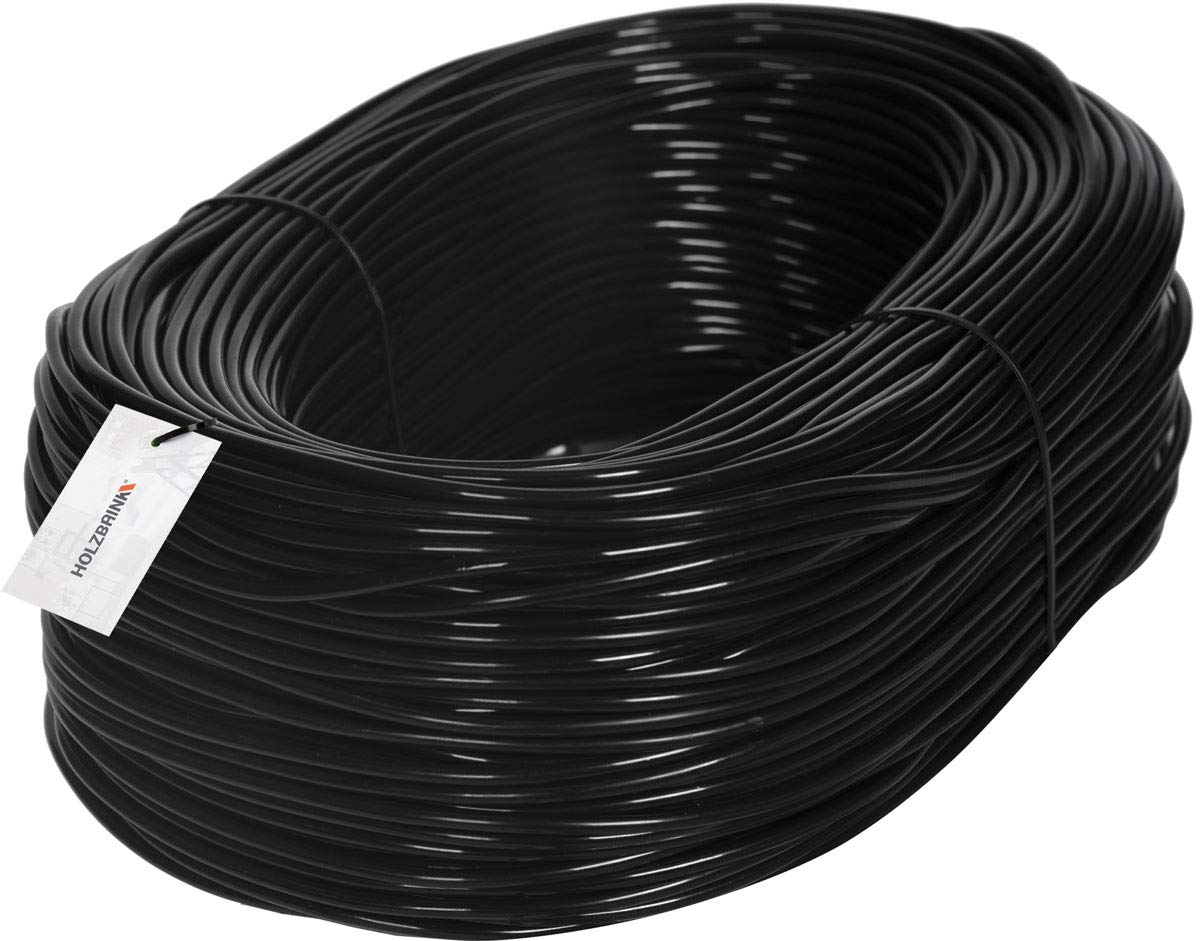 HOLZBRINK Microtubo de PVC Negro para Microaspersores 3x5mm, Sistema de Riego, Micromanguera para Riego por Goteo, 200m