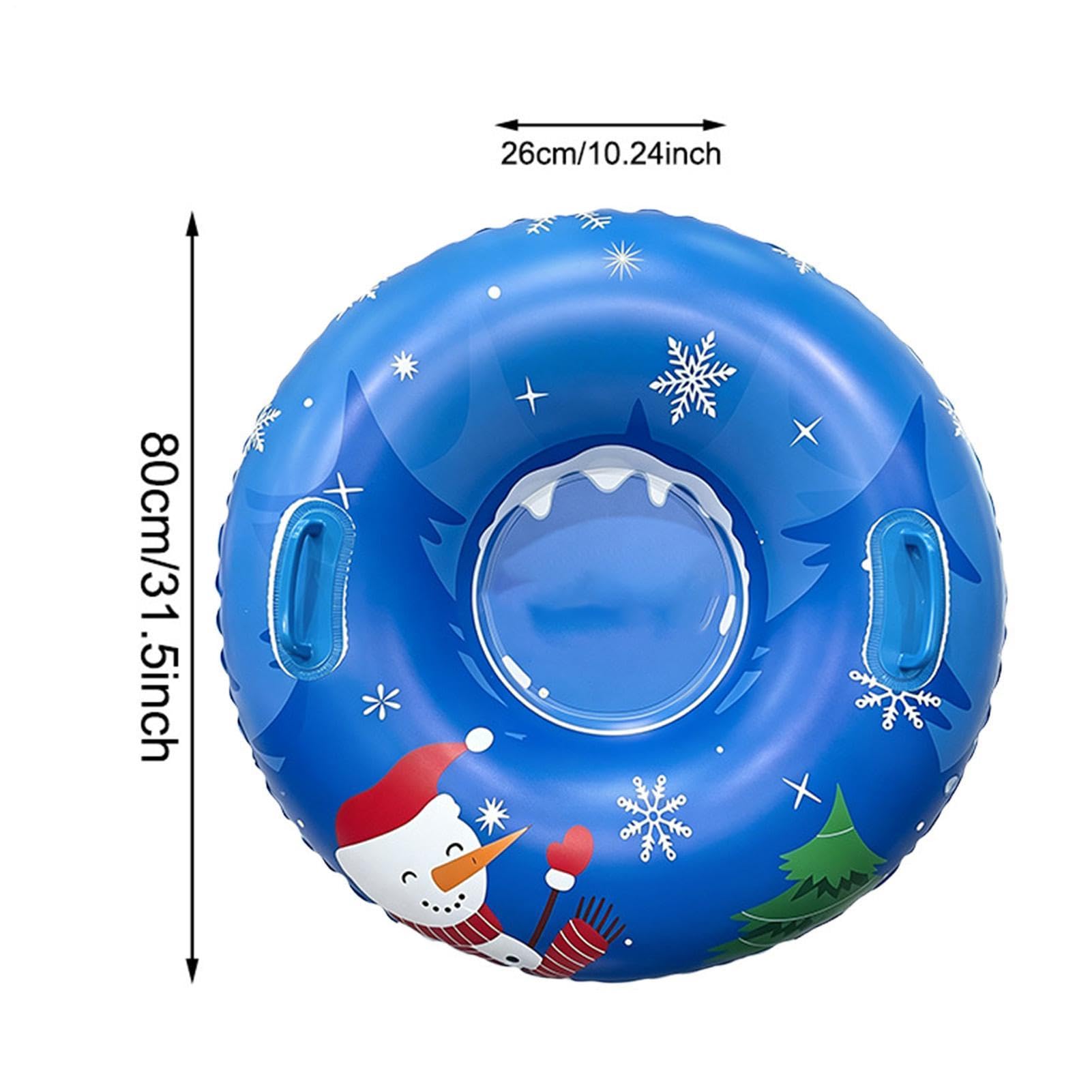 Tubo da slittino Tubo scivolo gonfiabile rotondo per neve con maniglie | Anello da slittino anti-abrasione Per Esterno Inverno Marciapiede Piscina Spiaggia Riunioni Feste Sport