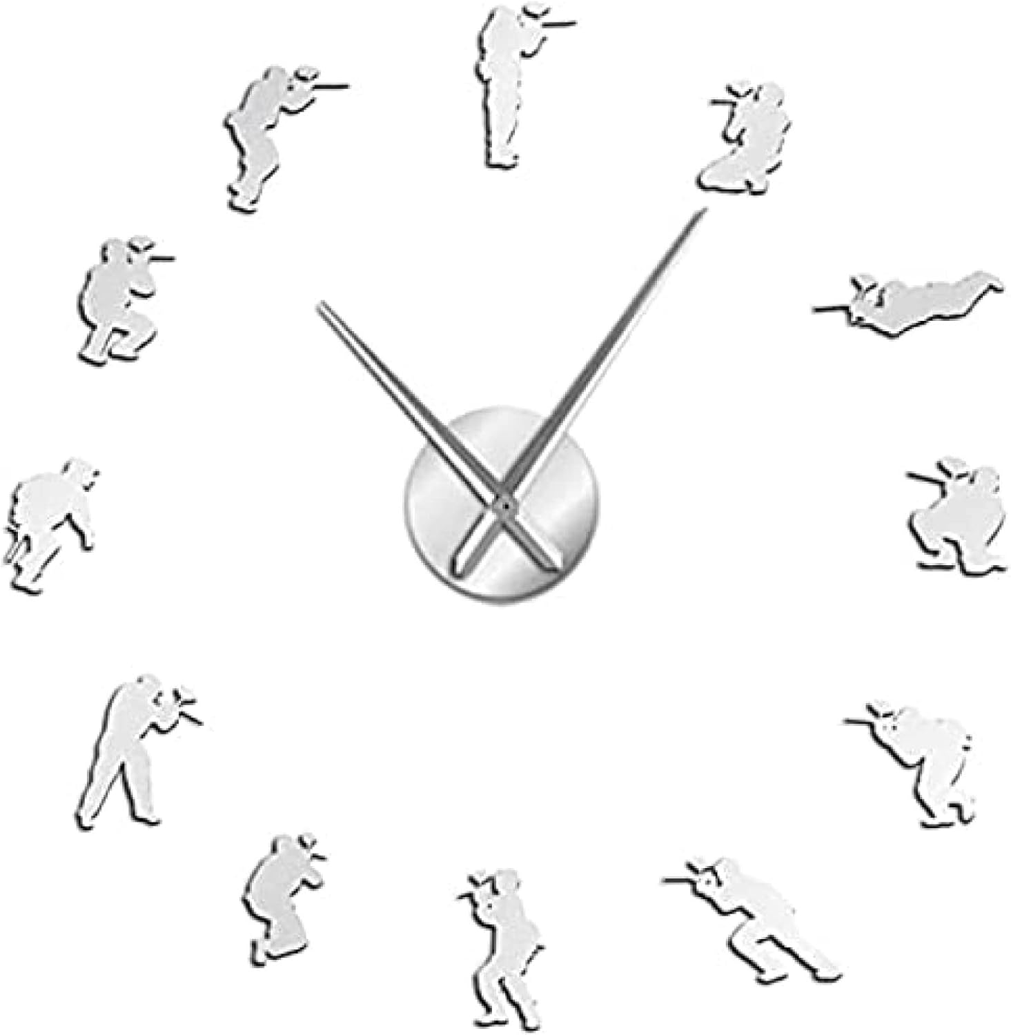 Wall Clock Paintball Quiet Sweep Quartz Wall Clock Shooting Exercise Game Home Decor