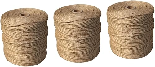 Uonlytech 3 Pçs DIY Corda Artesanal Presentes Feitos À Mão Fita Natural Corda De Juta Pendurado Corda De Fio Biodegradável Para Artesanato Embrulho Corda De Fio Cáqui Embalagem Decoração