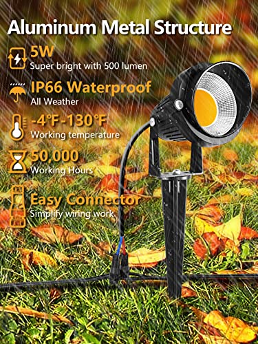 Zuckeo 5W Led Low Voltage Landscape Lights With Timer Transformer 12V 24V Outdoor Landscape Lighting Kit With Connector Waterproof Warm White Spotlights For Garden Pathway Wall Tree Flood (12Pack) #TOP2