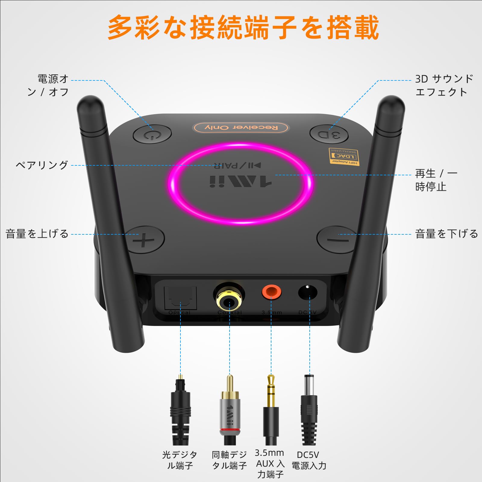 Amazon.co.jp: 1Mii B06Ultra Bluetooth 5.3 レシーバー LDAC Hi-Res