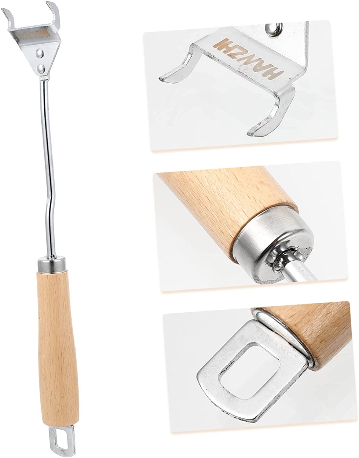 MRKU 1 pz. Pinza per Uova da Cucina, Pinza per Gas, Pinza per griglia da Cucina in Acciaio per Esterni, Pinza per Calore in Acciaio Inox con affumicatore, Pinza Universale per Legno e Metallo.