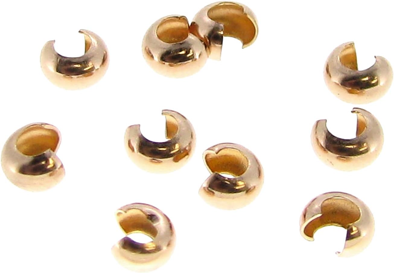 20 pcs 14k Gold Filled Crimp Bead Round Knot Covers 3mm / Findings/Yellow Gold