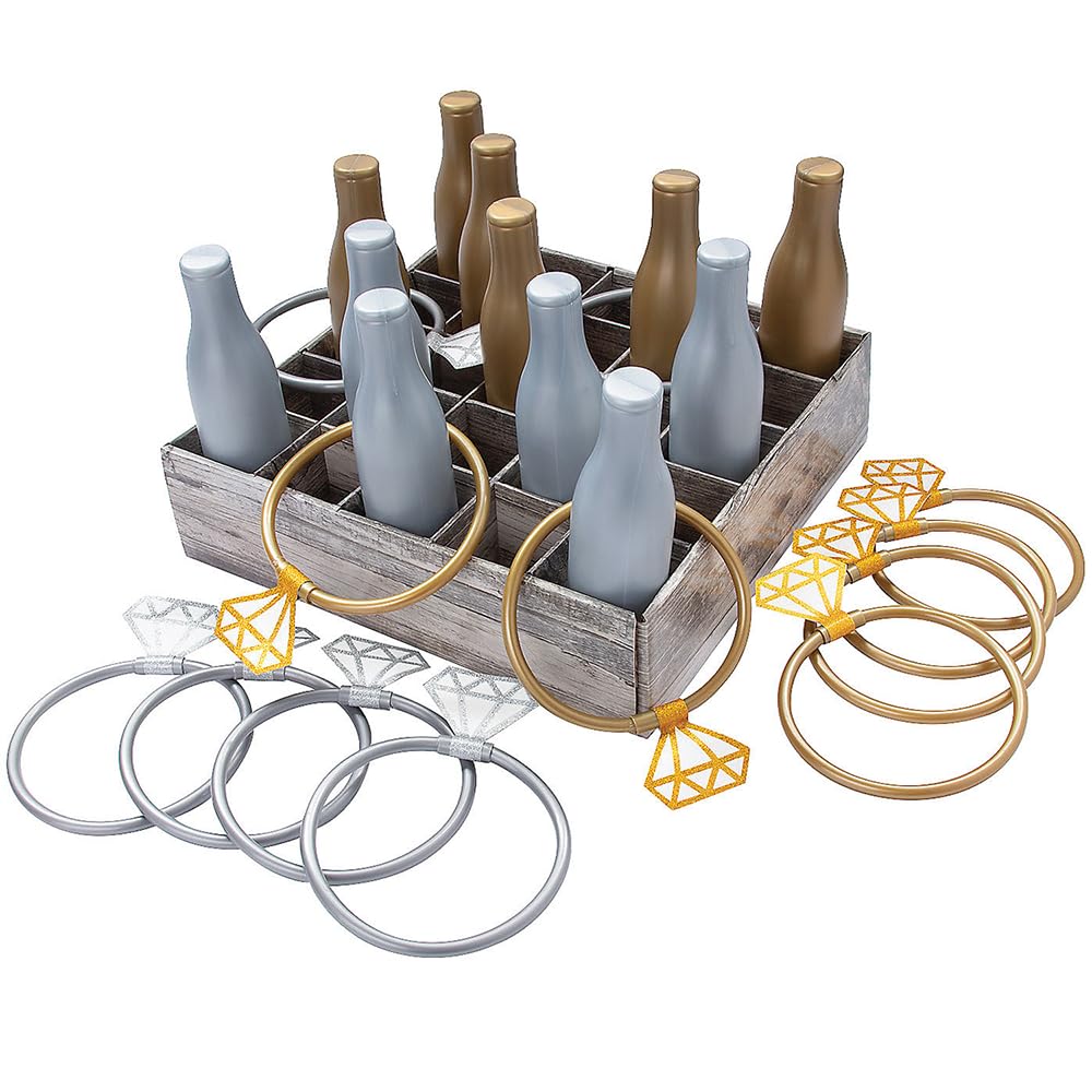 Fun Express Diamond Ring Toss Game - Fun Party Game for Weddings Bridal Showers Celebrations and Group Activities - Perfect for Wedding Entertainment and Guest Engagement - 25 Pieces
