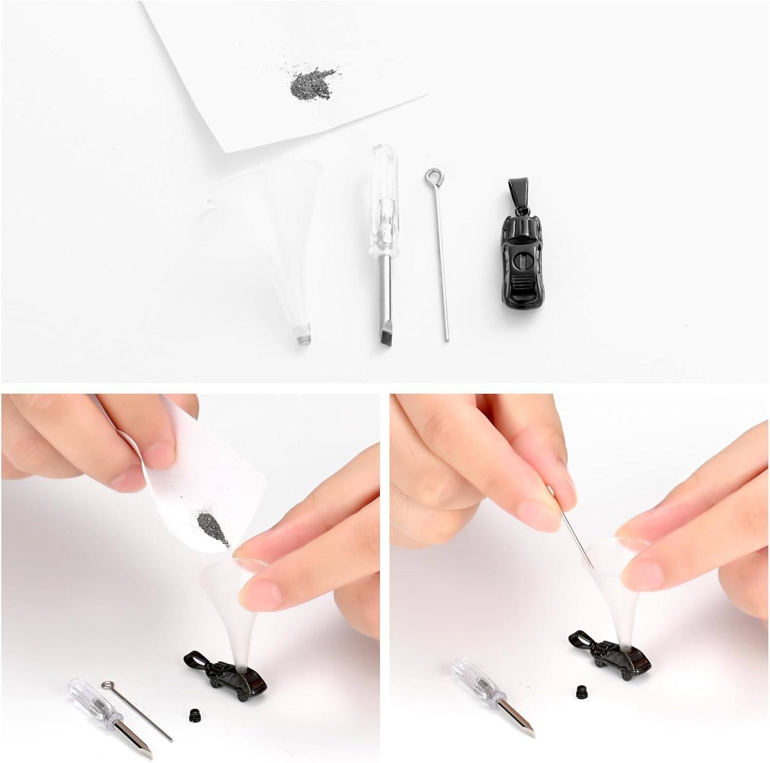 XSMZB Mini Car Cremation Jewelry Memorial Urn Necklace for Ashes Stainless Steel Pendant Human Pet Ashes Holder Keepsake Gift for Men Women - Image 6