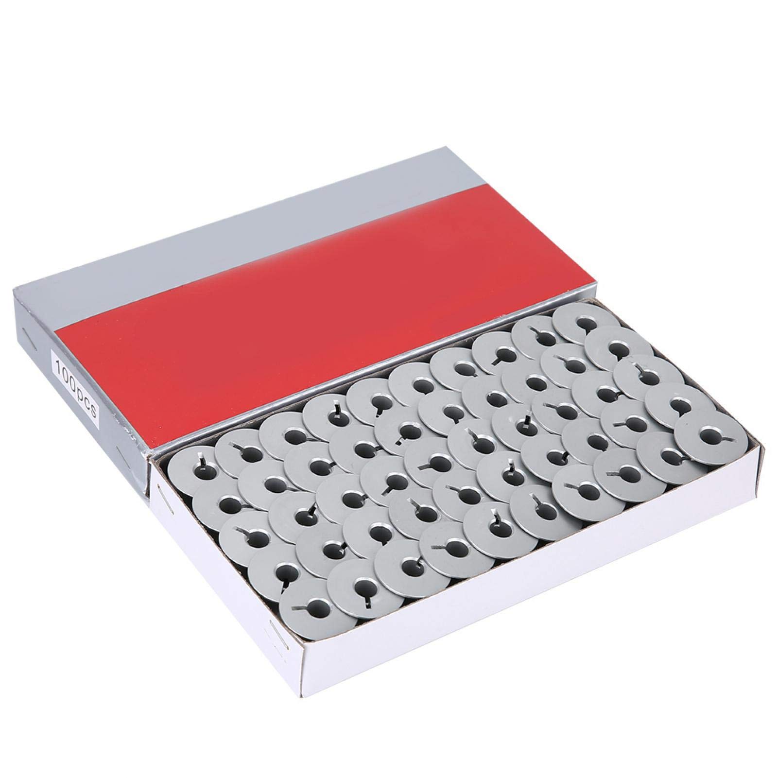 100pcs Sewing Machine Bobbins, Aluminum Bobbins with Slot Sewing Machine Aluminum Bobbins for Industrial Sewing Machine Parts