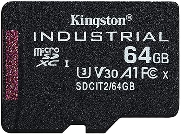 kingston 64gb micro sd card industrial grade 2 pack with adapter sdcit264gb bundle with 1 everything but stromboli tf sd memory card reader