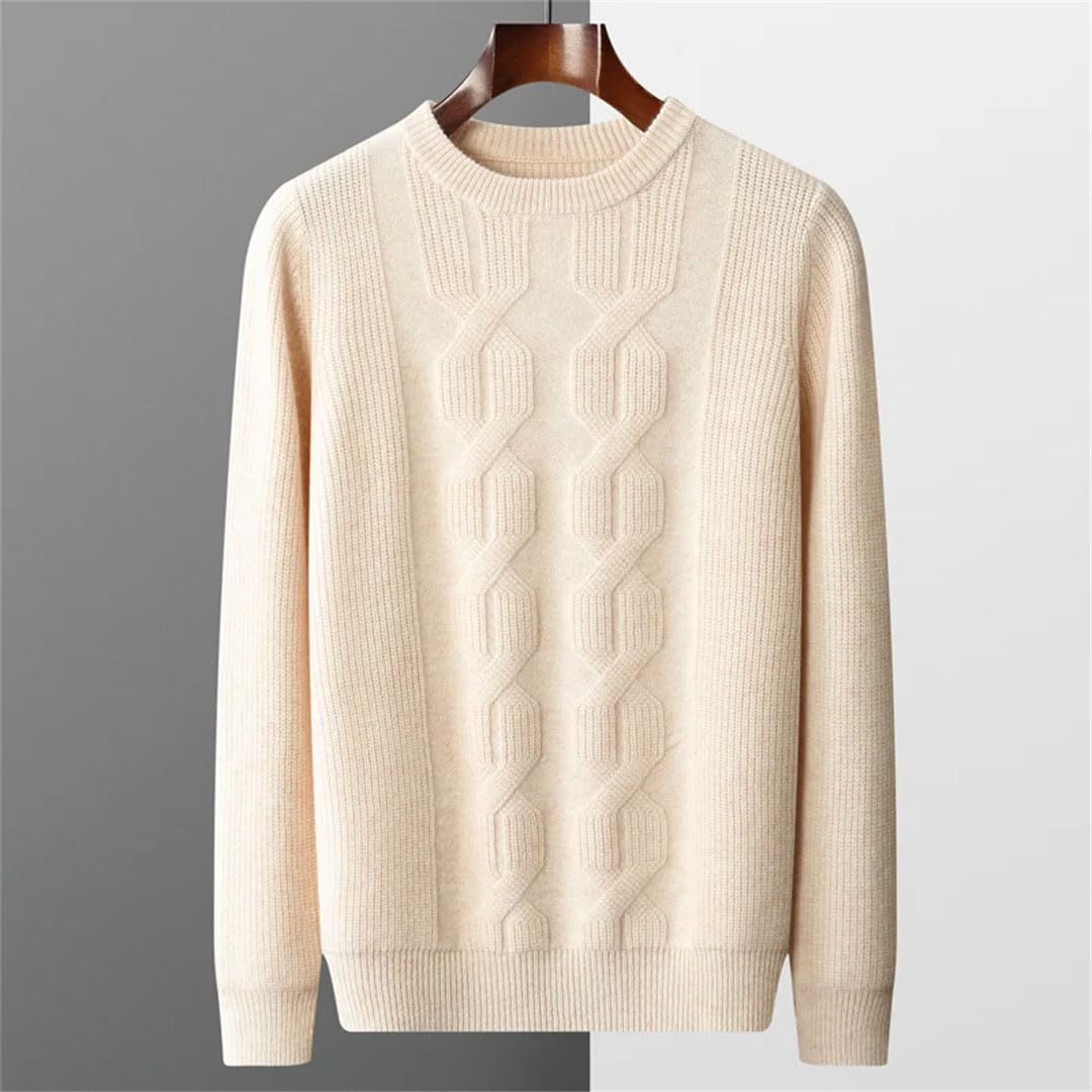 Suéteres De Lana para Hombre, Jerseys Casuales con Cuello Redondo, Camisetas De Manga Larga
