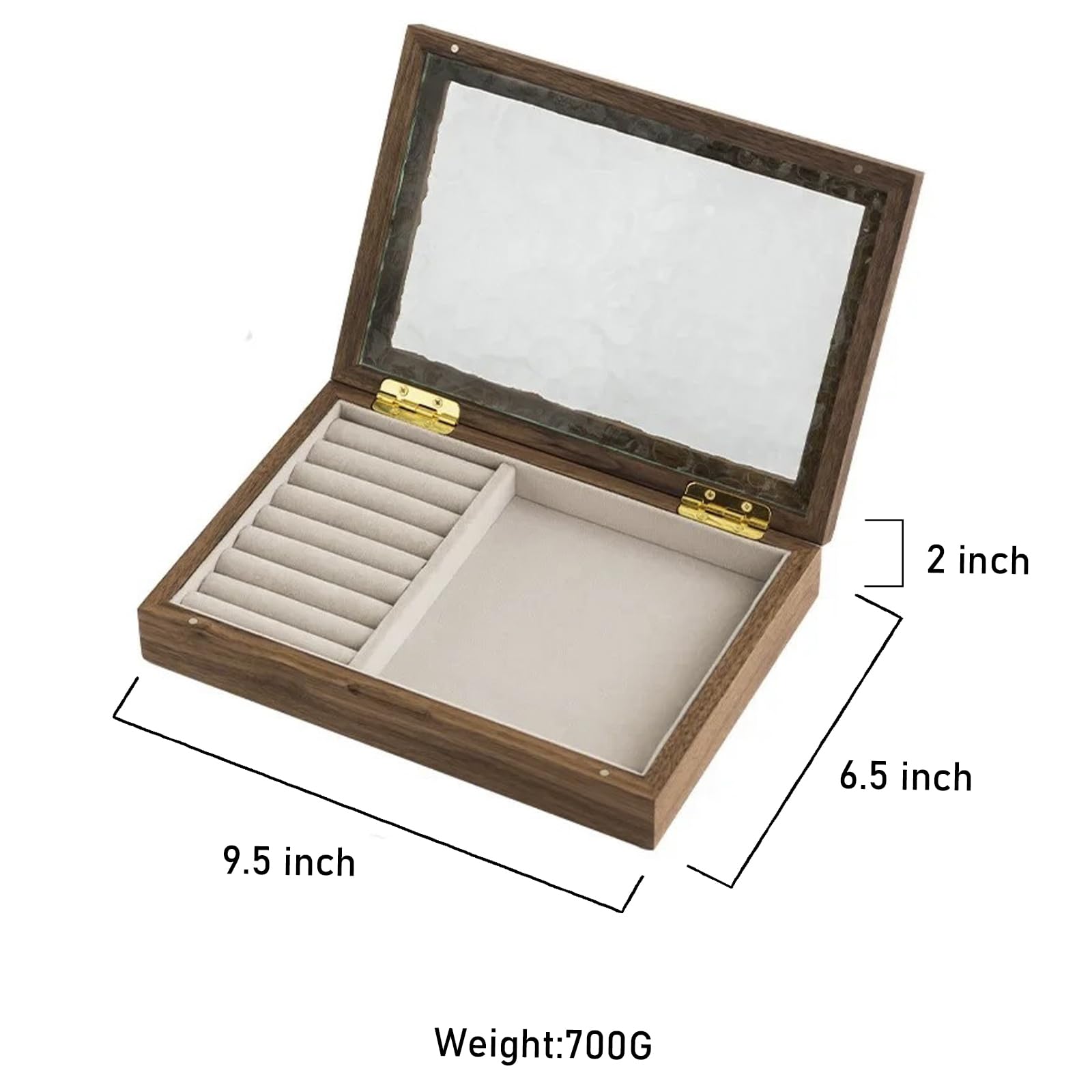 Amazon.com: AHNIK Wooden Vintage Glass Jewelry Box, Solid