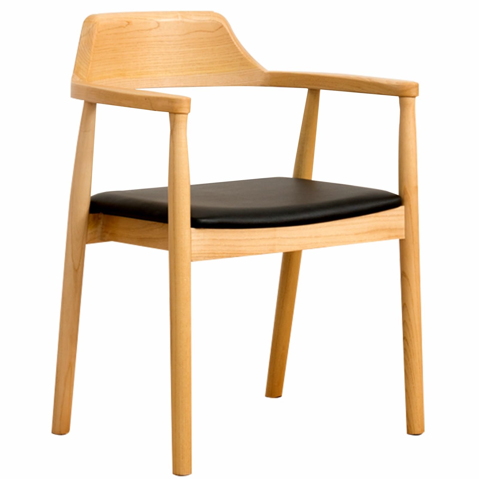 Ergonomic Solid Wood Chair Home Living Room Chair Coffee Chair Simple Armchair backrest Chair Sitting Comfort No Installation Required Suitable for a Wide Range of Applications(Wood Colour)