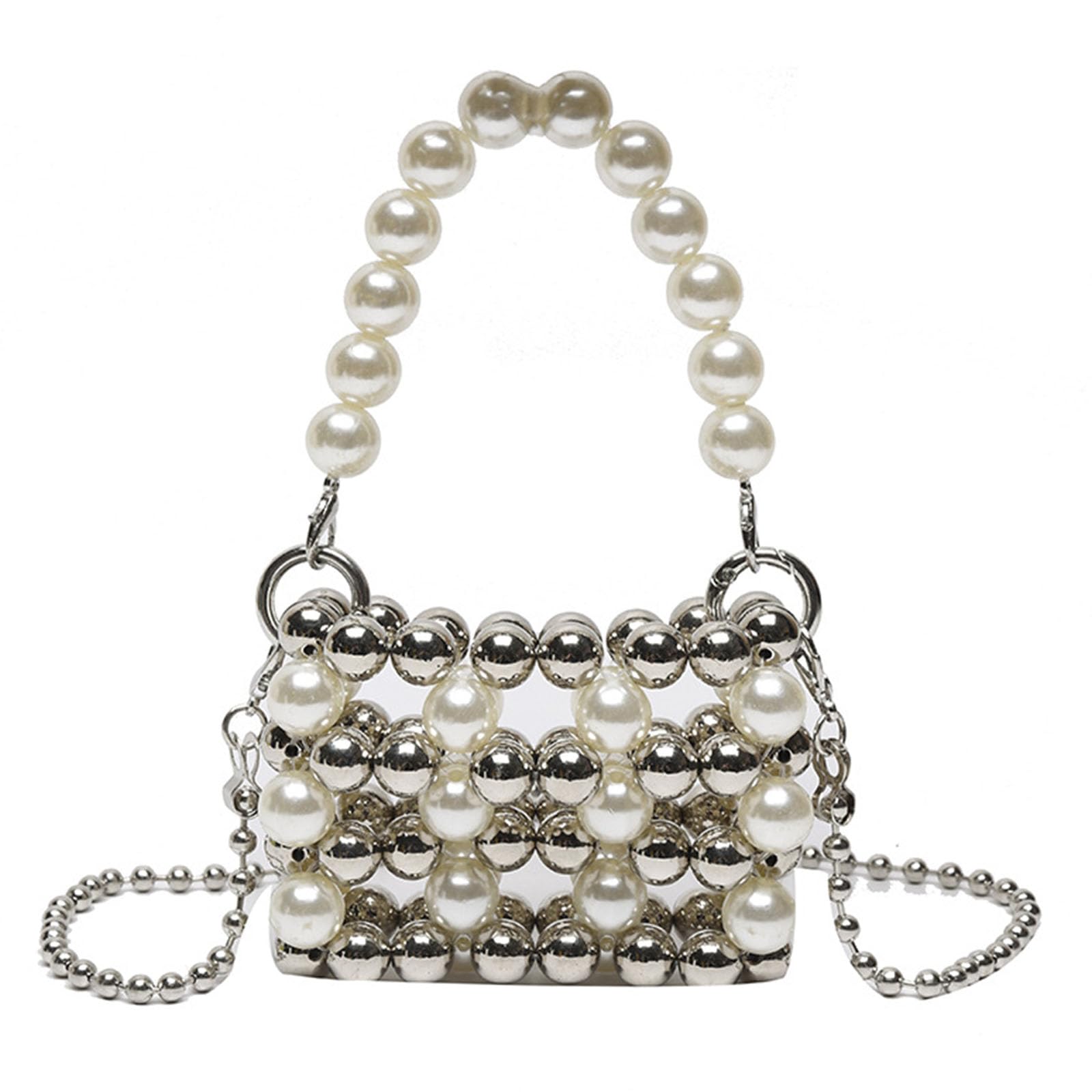 XZQYDS Vintage Pearl Purses for Women Evening Pearl Purse Crossbody Beaded Purse Pearl Crossbody Purse