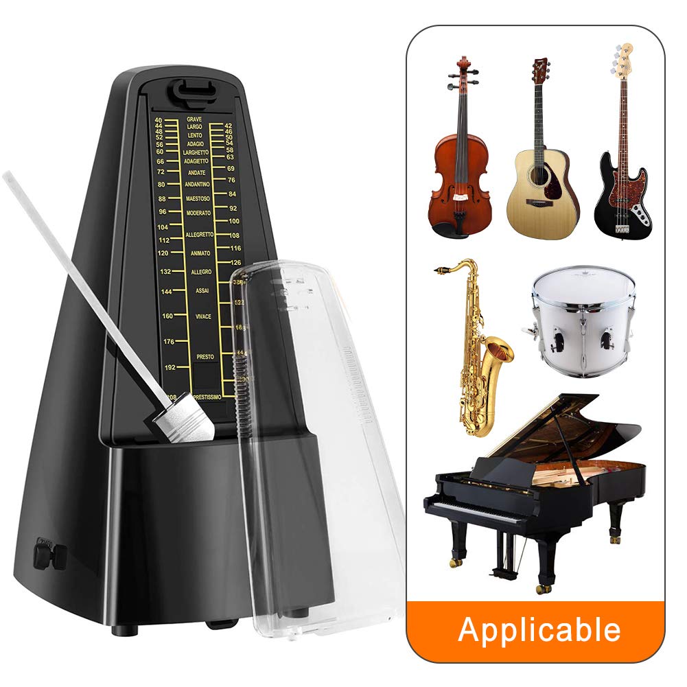 Metronomo Meccanico TERENCE - In Metallo, Trasparente, Con Campana, 40-208 BPM - Foto 9