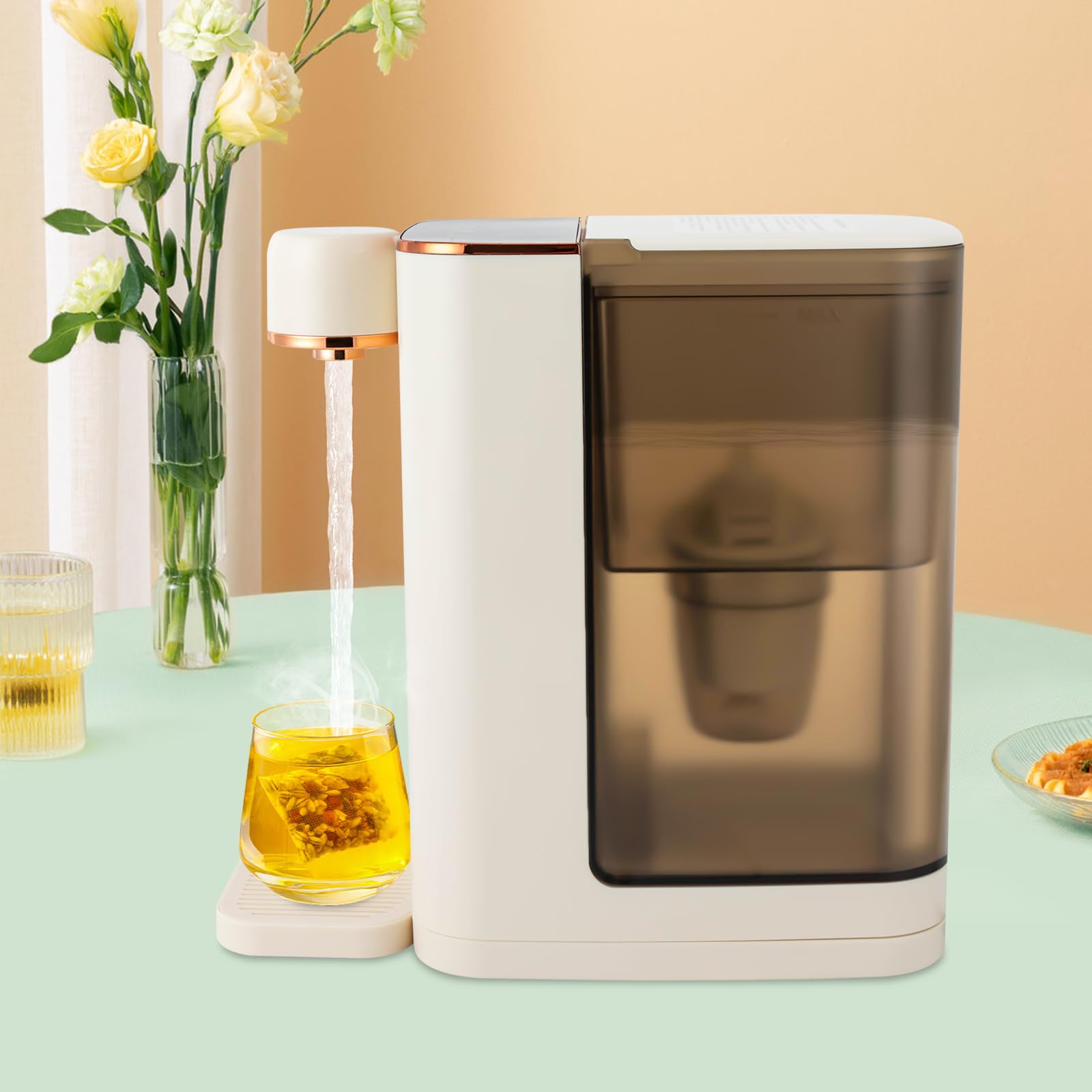 Dispensador de agua eléctrico de 220 V, 2000 W, dispensador de agua instantáneo para el hogar, 3 L de capacidad, tiempo de calentamiento 3S, con función de dispensador de agua cuantitativo, 27