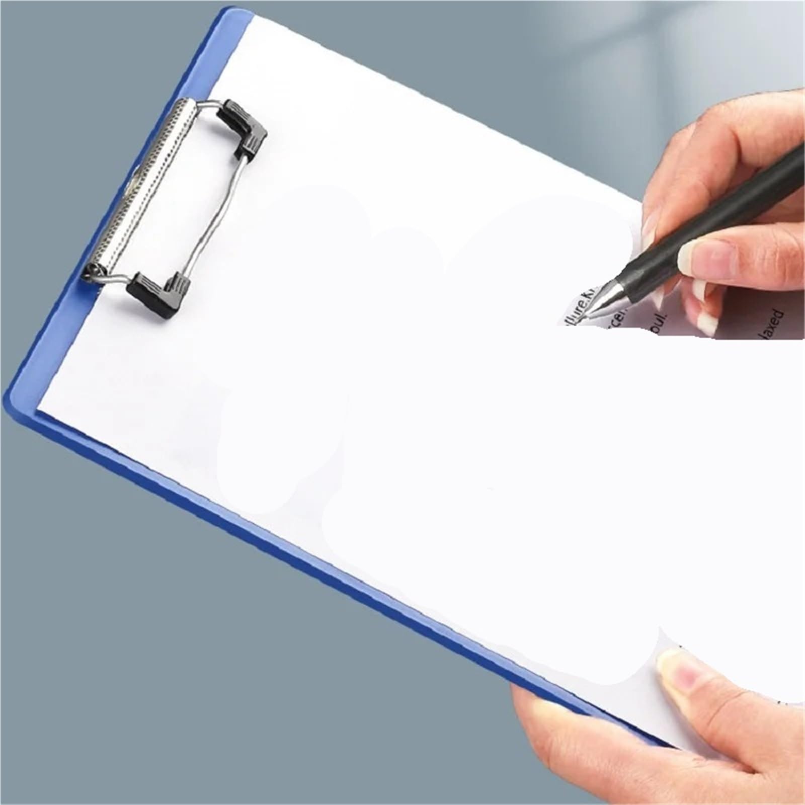Porte Bloc Porte-documents en plastique A4, fournitures de bureau durables for enseignants Pour usage de bureau(Blue 5 Pcs)