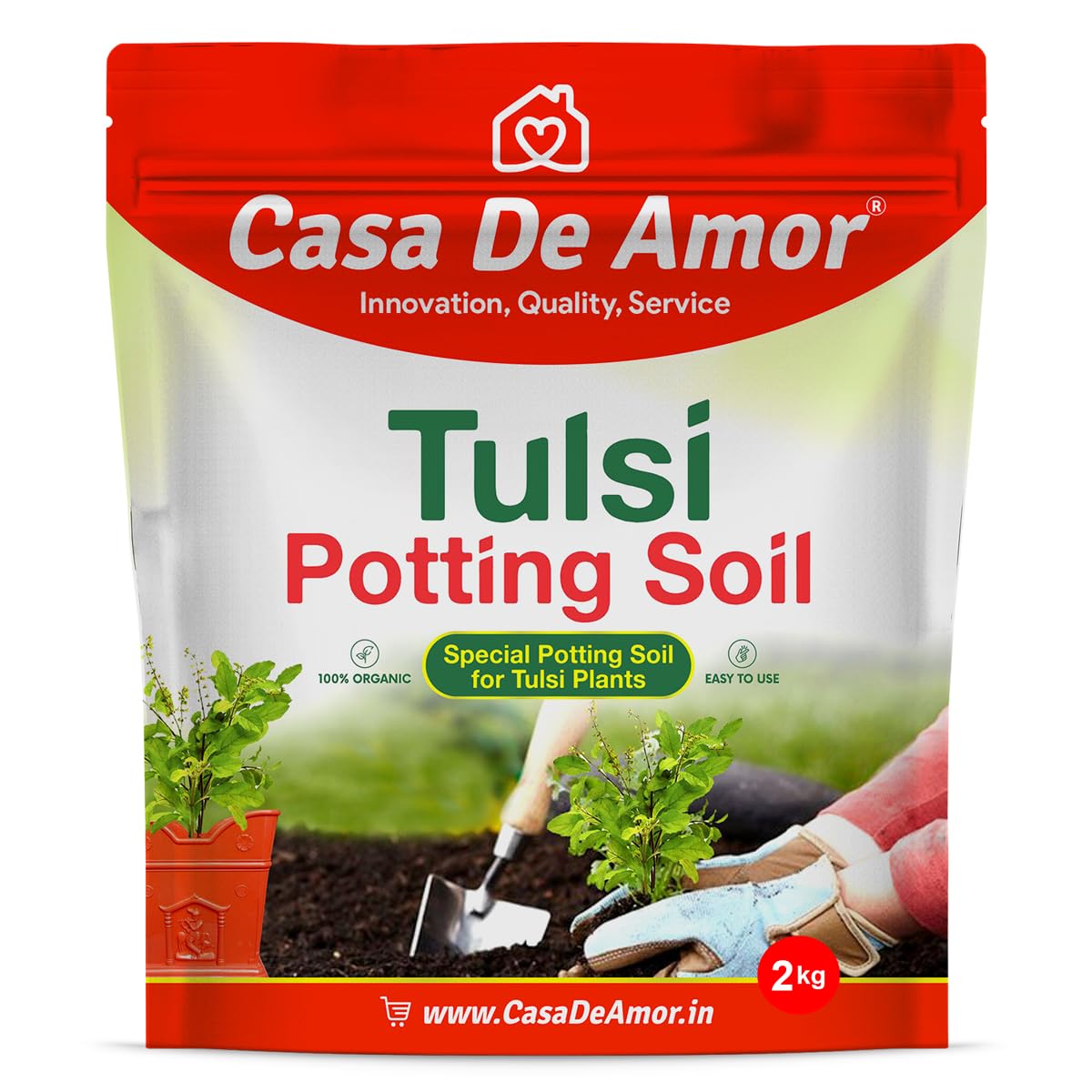 Casa De Amor Special Organic Tulsi Plant Potting Soil, Purely Veg Ingredients (2 Kg)-image-28