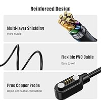 Vista 2 de Compatible con el cargador de reloj inteligente K52, Lamshaw 39.4 in, cable de carga USB magnético de repuesto, cable de carga compatible con LIGE
