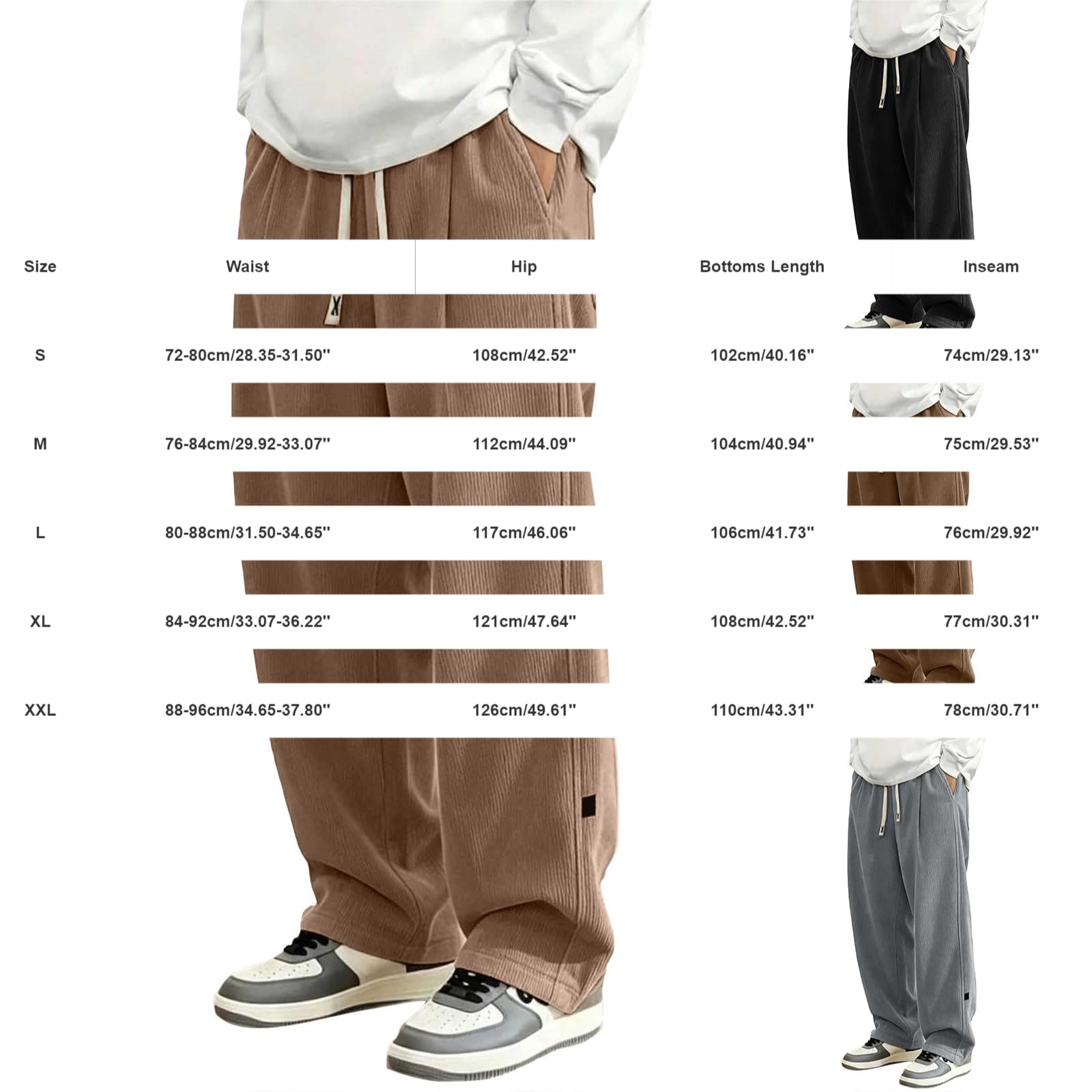 Cordhose Herren Jogginghose Baggy Mit Gummizug Sweathose Straight Sporthose