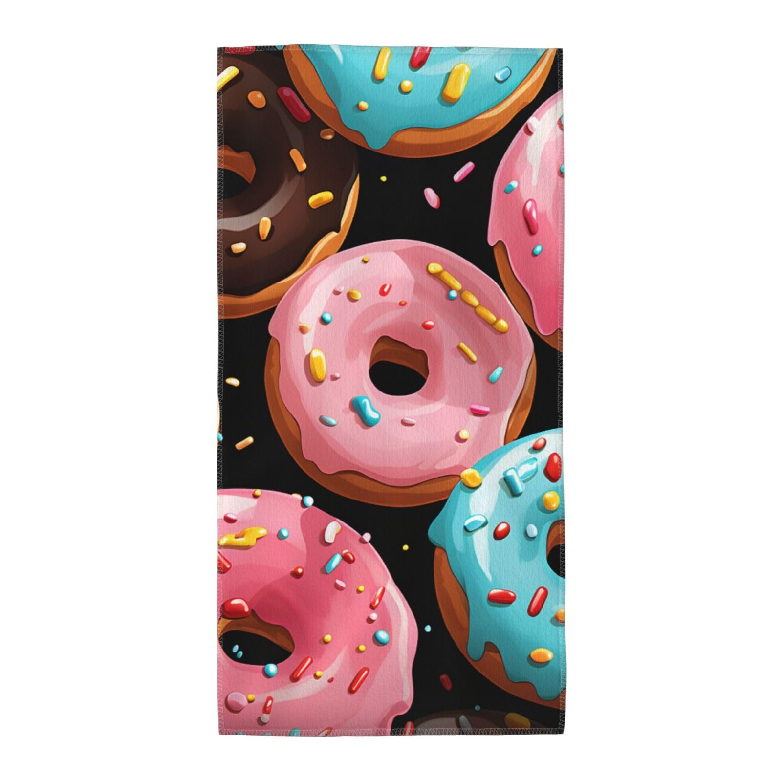 FodPand Microfiber Hand Towels for Bathroom, Soft Absorbent Decorative Face Towel Donuts Guest Bath Towel 13.8"X27.5" Kitchen Dish Towel for Bathroom Kitchen Hotel Gym Spa Towels