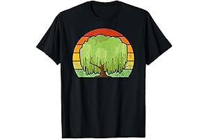 Vintage Retro Color Willow Tree Minimalist Graphic Tee for Birthdays