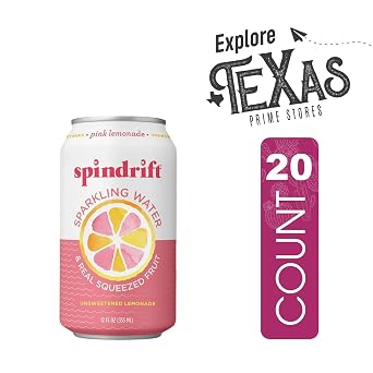 Spindrift 20- Pack of Pink Lemonade Sparkling Water & Real Squeezed Fruit 12 fl oz Can