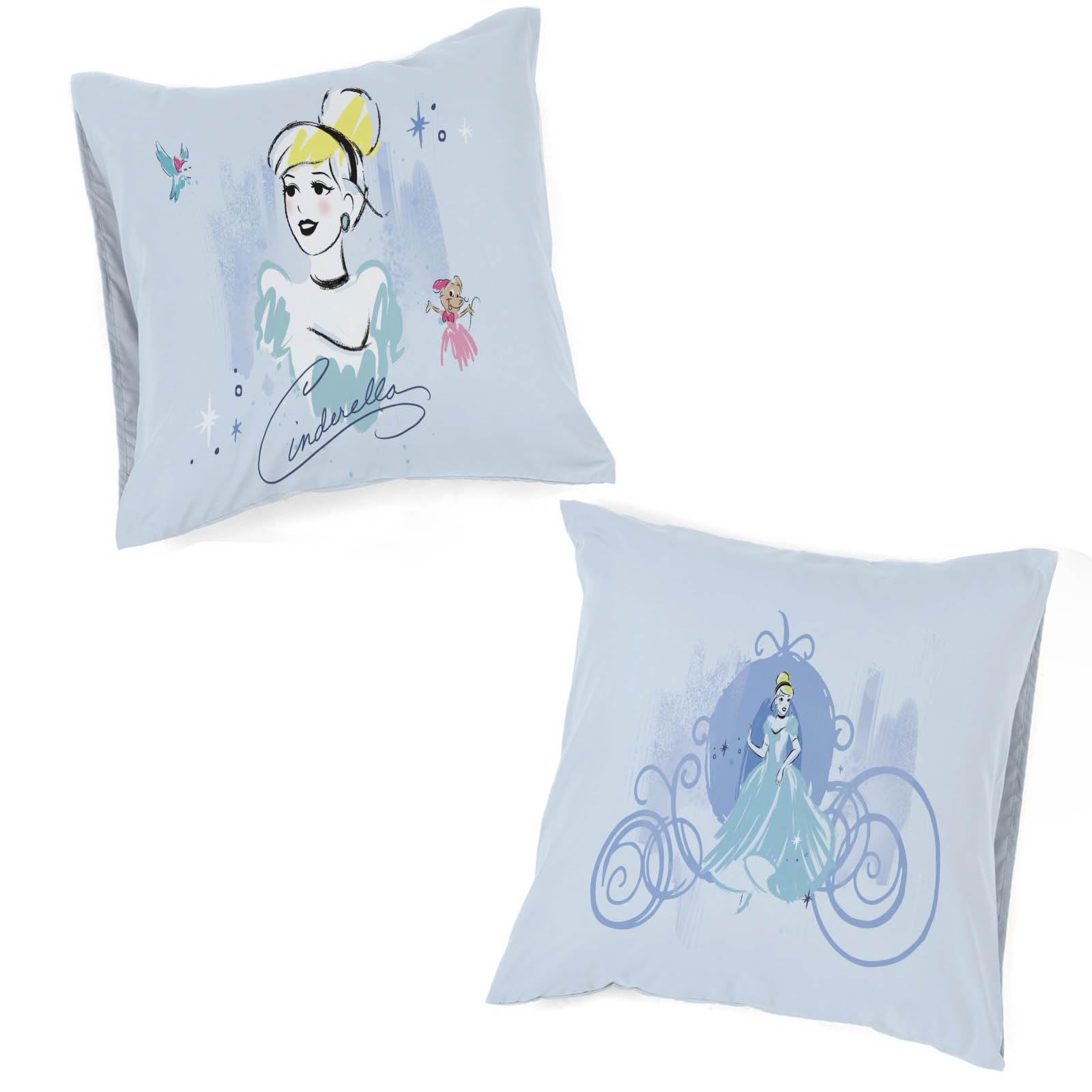 Disney Prinzessin Cinderella – Einzelbett-Bettwäsche-Set 100% Baumwolle mit Kissenbezug 80 x 80 cm