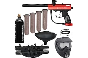 Kingman Spyder Epic Paintball Gun Package Kit for Goblins Paintballs (Red)